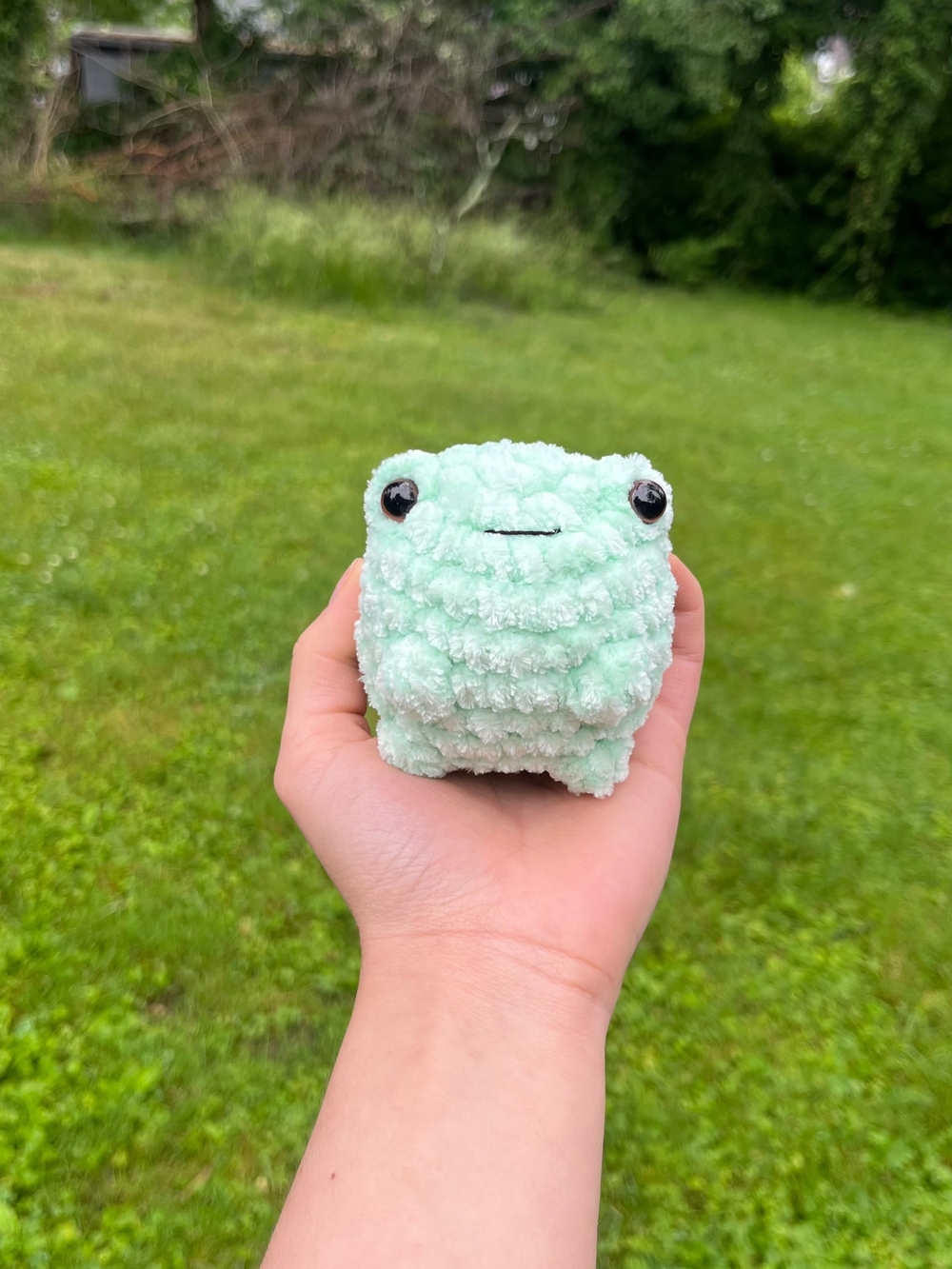 crochet handmade small frog plushie